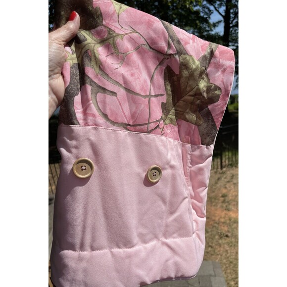 Pink Camo Pillow Sham Cover Wood Buttons HiEnd Accent 20x28x3 Standard - Picture 3 of 8